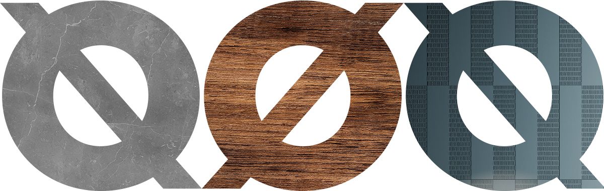 Logo Ground con texture effetto pietra, legno e metallo