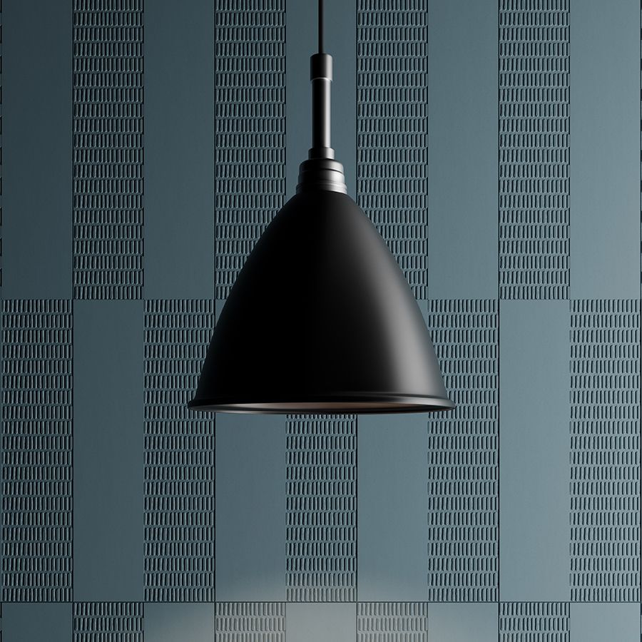 Parete con rivestimento inciso Trame di Pietra in gres porcellanato blu geometrico